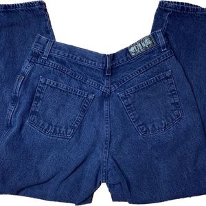 Vintage Gitano Navy Wash High Waisted Tapered Leg Mom Jeans Sz 14P 32X27.5